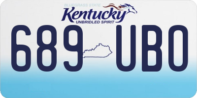 KY license plate 689UBO