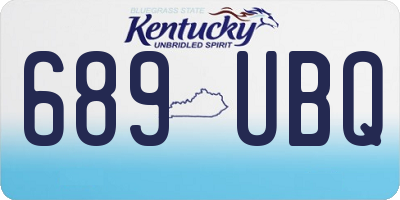 KY license plate 689UBQ