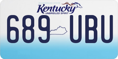 KY license plate 689UBU