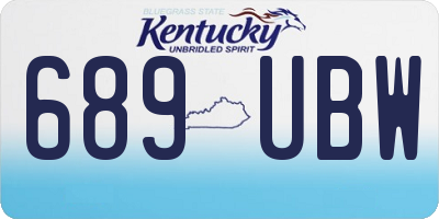 KY license plate 689UBW