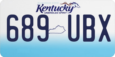 KY license plate 689UBX
