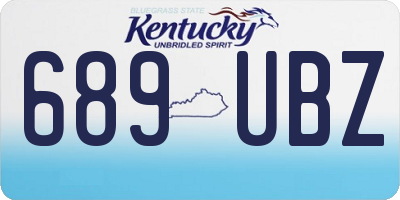 KY license plate 689UBZ