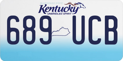KY license plate 689UCB