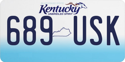 KY license plate 689USK