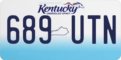 KY license plate 689UTN