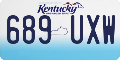 KY license plate 689UXW