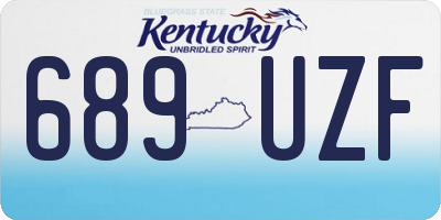 KY license plate 689UZF