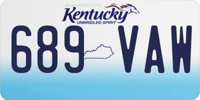 KY license plate 689VAW