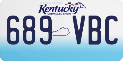KY license plate 689VBC
