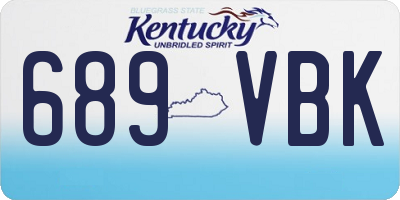 KY license plate 689VBK