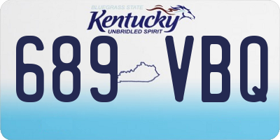 KY license plate 689VBQ