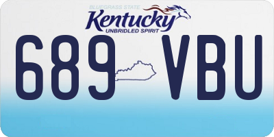 KY license plate 689VBU
