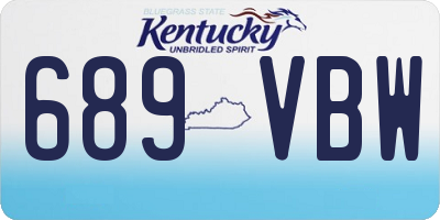 KY license plate 689VBW