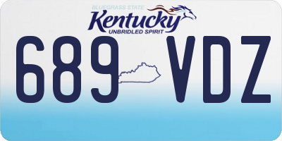 KY license plate 689VDZ