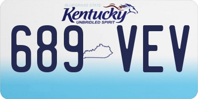 KY license plate 689VEV