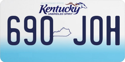 KY license plate 690JOH