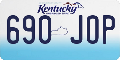 KY license plate 690JOP