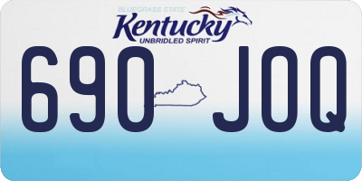 KY license plate 690JOQ
