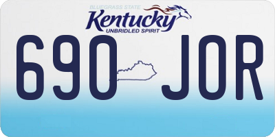 KY license plate 690JOR