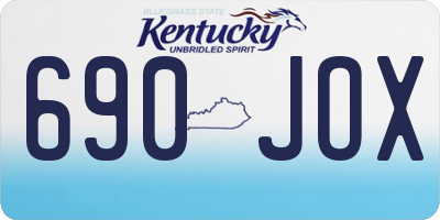 KY license plate 690JOX