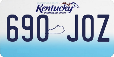 KY license plate 690JOZ