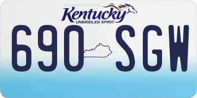 KY license plate 690SGW