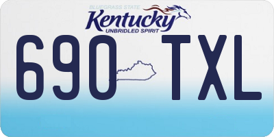 KY license plate 690TXL