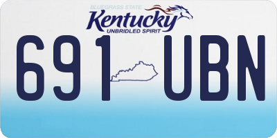 KY license plate 691UBN