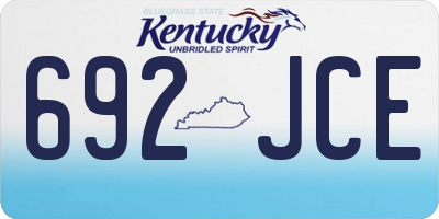 KY license plate 692JCE