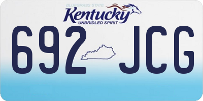 KY license plate 692JCG