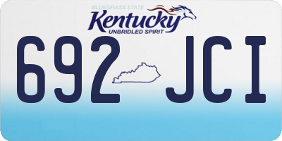 KY license plate 692JCI