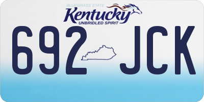 KY license plate 692JCK