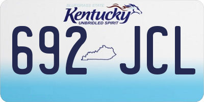 KY license plate 692JCL