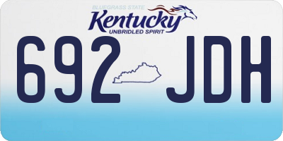 KY license plate 692JDH