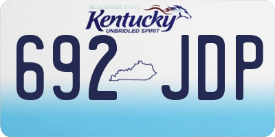 KY license plate 692JDP