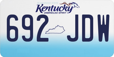 KY license plate 692JDW