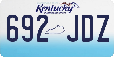 KY license plate 692JDZ