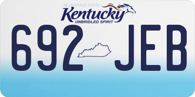 KY license plate 692JEB