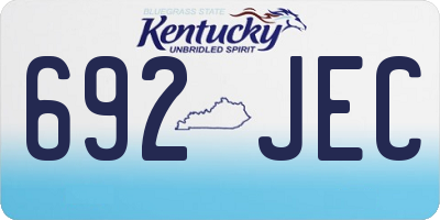 KY license plate 692JEC