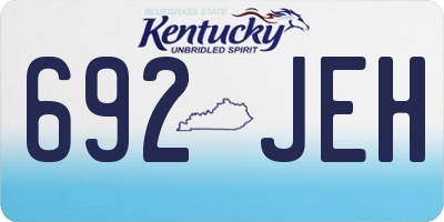 KY license plate 692JEH