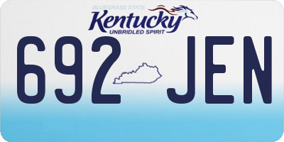 KY license plate 692JEN