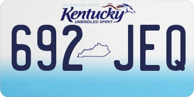 KY license plate 692JEQ
