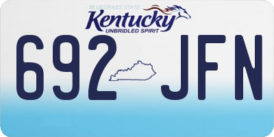 KY license plate 692JFN