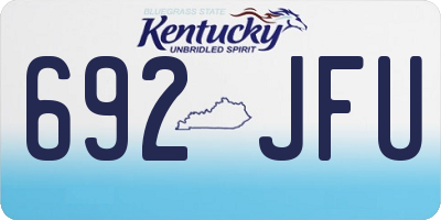 KY license plate 692JFU