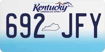 KY license plate 692JFY