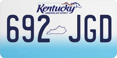 KY license plate 692JGD