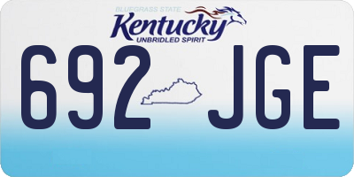 KY license plate 692JGE
