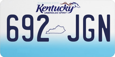 KY license plate 692JGN