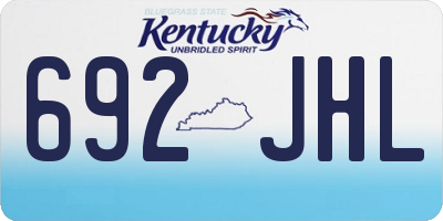 KY license plate 692JHL
