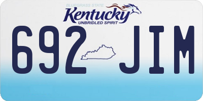 KY license plate 692JIM